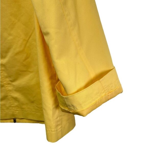 Studio Works Bright Yellow Jacket Spring Fall Light Coat Pockets 100% Cotton - Picture 5 of 6